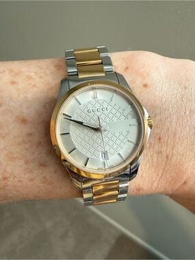 Gucci Two-Tone Gold and Silver Bracelet Watch